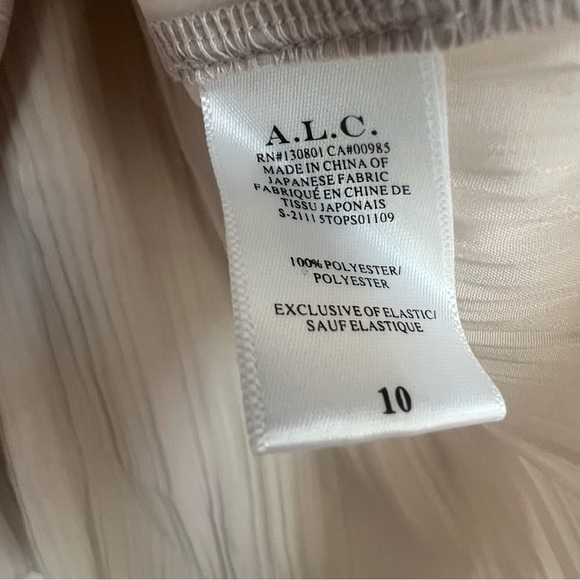 NWT A.L.C. Tessa Pleated Pullover Top Bell Sleeve Turtleneck Pink Tint Peasant - Picture 10 of 16